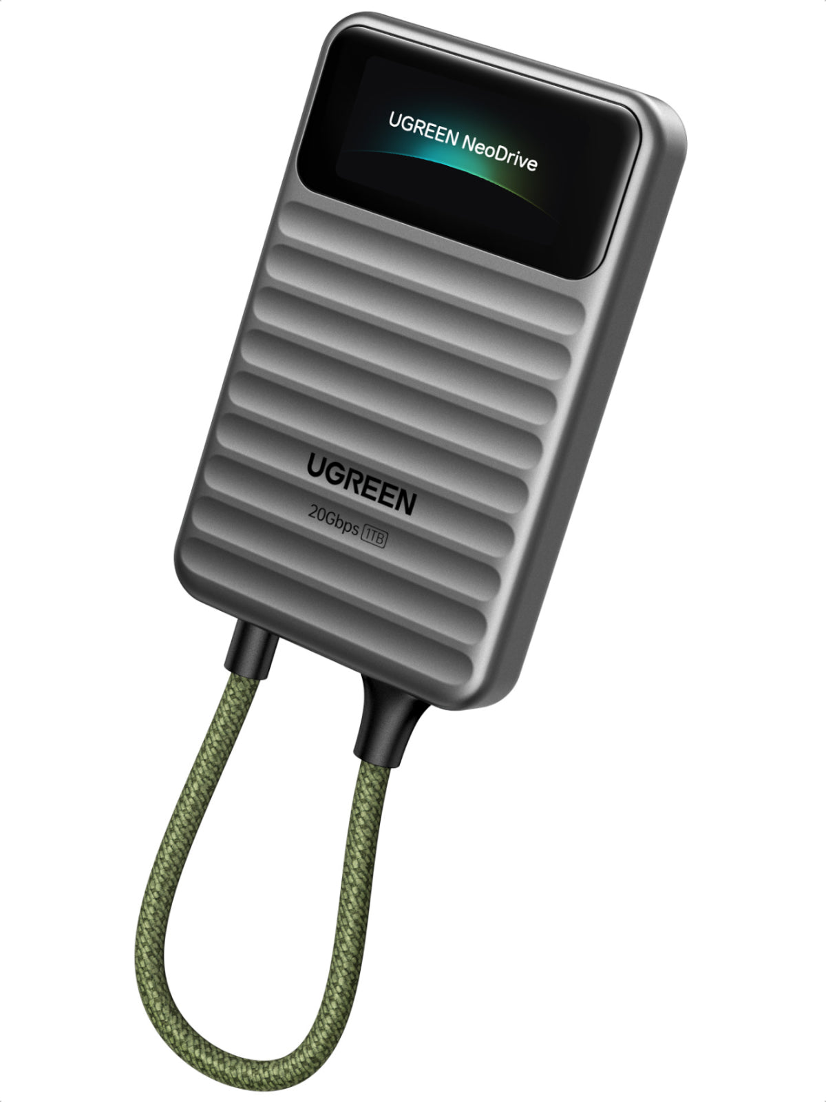 UGREEN 1TB ポータブルSSD IPS液晶付き – 20Gbps USB 3.2対応
