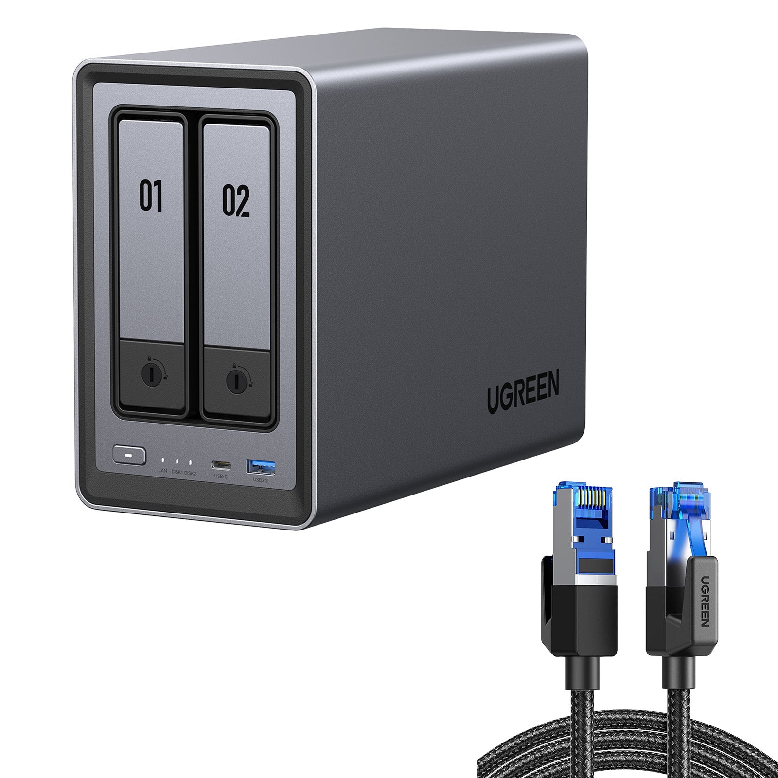 パソコン UGREEN NASync 2800 UGREEN NAS 2 ベイ｜80TB大容量と30日間の安心お試し