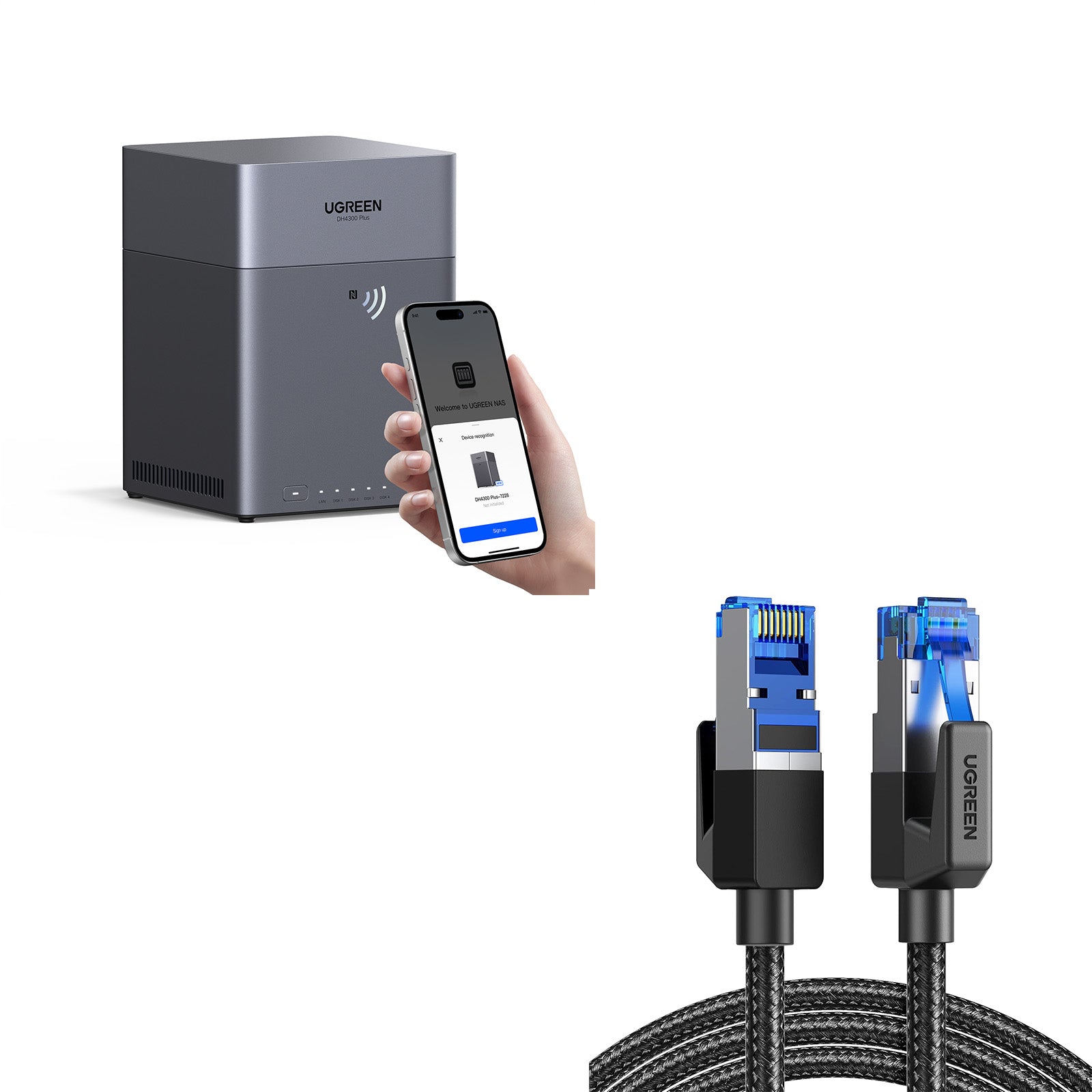 使用短め UGREEN NAS DH4300 Plus DH4300 Plus NAS ストレージ 4ベイ・2.5GbE対応
